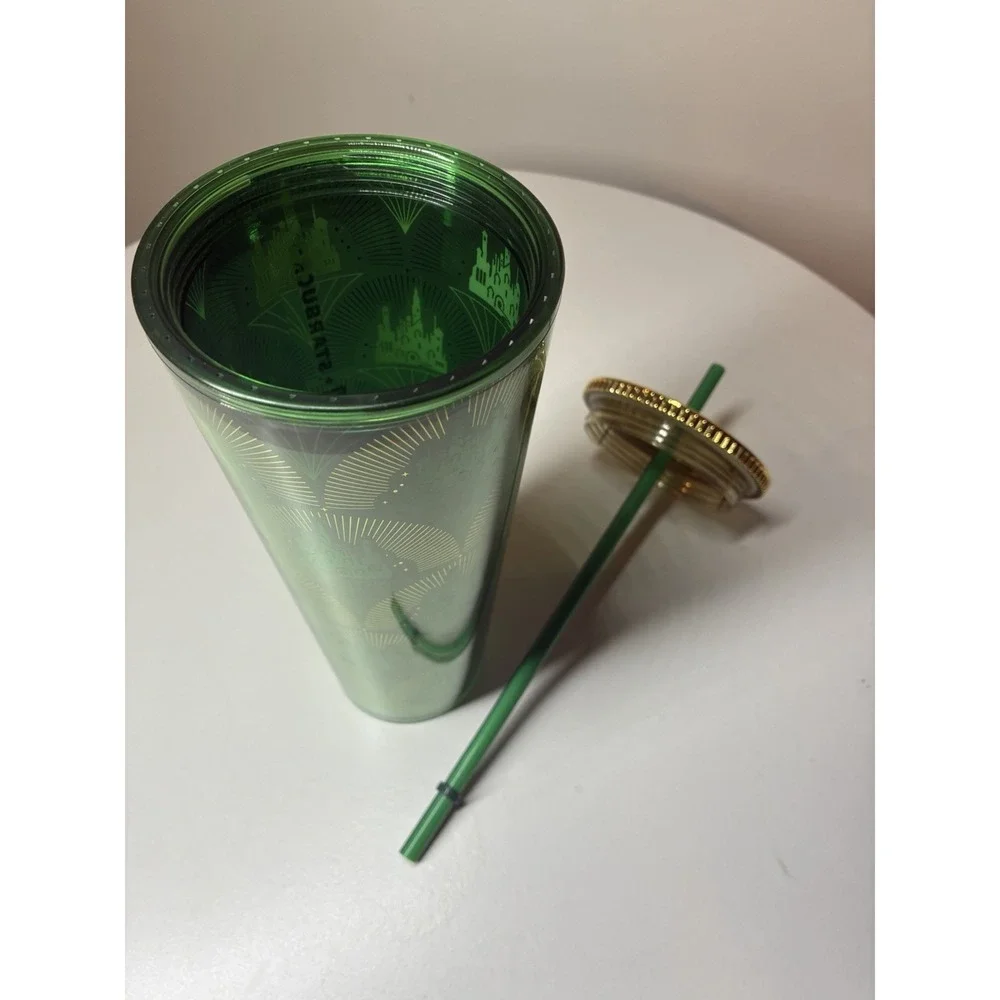 WICKED STARBUCKS CUP EMERALD CITY FULL SIZE NEW 2024 GREEN & GOLD‎